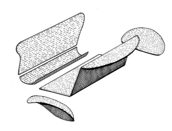 West Coast Metric - CARPET KIT, BEHIND REAR SEAT, 5 PIECE CHARCOAL, BUG SEDAN 1973-77 (Sure-Fit Close Out, Last 1)