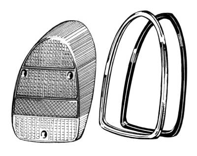 West Coast Metric - CHROME RINGS AND SEALS FOR TAIL LIGHTS, LEFT AND RIGHT, BUG 1968-70 - Image 2