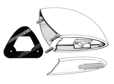 SEAL, LICENSE LIGHT HOUSING, (INSIDE DECKLID) ALL BUGS 1953-57 *MADE IN THE USA BY WCM* - Image 2