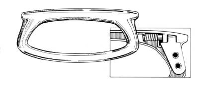 HANDLE, CHROME INSIDE DOOR PULL ACCESSORY, LEFT & RIGHT, BUG / GHIA / TYPE 3 - Image 2