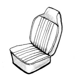 Seat Covers & Padding - Sedan Seat Cover Sets (Basketweave) - SEAT COVER, BASKETWEAVE GRAY, FRONT & REAR, GHIA SEDAN 1969-71 (Headrest Sold Separately # 143-790V-GY)