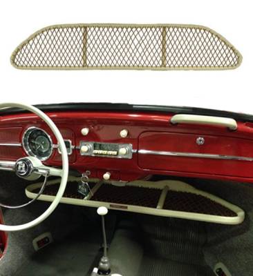 INTERIOR - Dash Parts & Accessories - PARCEL TRAY SHELF UNDER DASH, BAMBUS REPRODUCTION VINYL WRAPPED BAMBOO WITH HARDWARE, STANDARD BUG SEDAN 