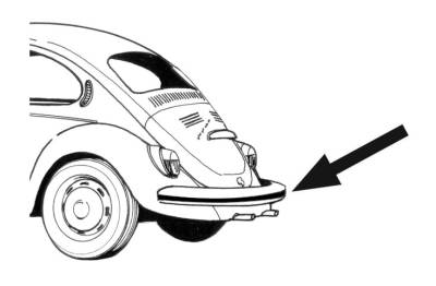 REAR BUMPER RUBBER IMPACT STRIP, BUG 1968-73 - Image 2