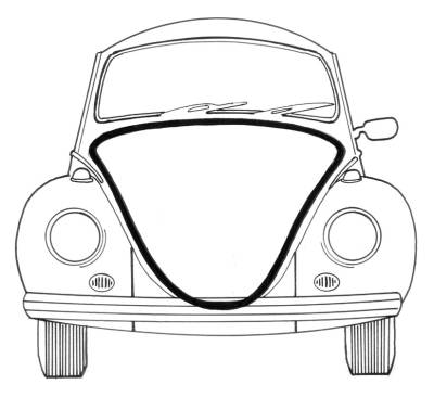 SEAL, FRONT HOOD, STANDARD BUG 1961-77, SUPER BEETLE 1971-72 - Image 3