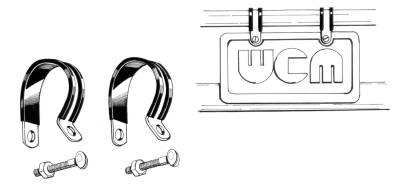 MOUNTING KIT, FRONT LICENSE PLATE (CLAMPS, BOLTS & NUTS) BUG 1954-67, GHIA 1956-71 *MADE IN USA* - Image 2