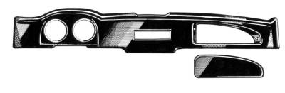 West Coast Metric - COVER, DASH FACE, BLACK GRAIN, GHIA 1972-74 (USE SILICONE PART # 1703) - Image 2
