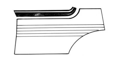 COVERS, BLACK PLASTIC, INSIDE QUARTER PANEL, GHIA SEDAN 1972-74 - Image 3