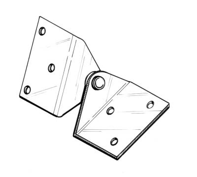 HINGE, REAR SEAT BACKREST, LEFT OR RIGHT, GHIA CONV. 1958-74 - Image 2