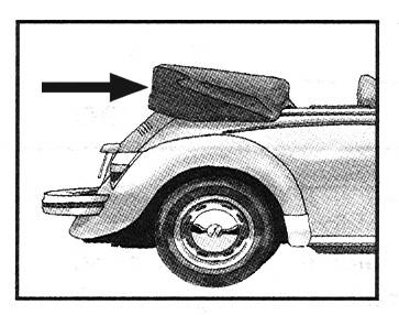 Convertible Top Parts - Convertible Top Covers & Boots - TOP BOOT, BLACK CANVAS *MADE IN USA* BUG CONV. 1950-62