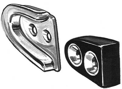 METAL WEDGE PLATE, DOOR ALIGNMENT, SET OF 2, BUG CONV. 1960-79, GHIA 1964-74 (Rubber Part # 141-277-L/R) - Image 2