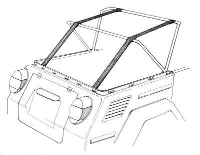 Exterior - Car Covers & Top Parts - STRAPS, TOP FRAME ALIGNMENT, BLACK VELCRO LEFT & RIGHT, THING 1973-74