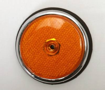 LENS, AMBER FRONT ROUND REFLECTOR WITH BASE SEAL, BUS 1968-69