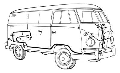 COMPLETE WIRING LOOM KIT, BUS 1964