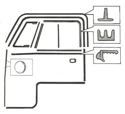 SEAL SET, DELUXE DOOR & WINDOW, BUS 1964-67