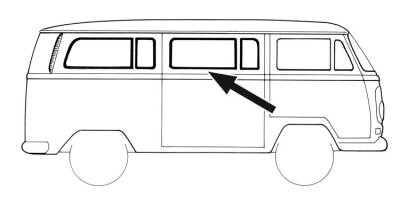 SEAL, CENTER WINDOW WITH VENT WING, LEFT OR RIGHT, AMERICAN STYLE, BUS 1968-79 *MADE IN USA BY WCM* - Image 1