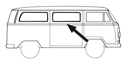 SEAL, CENTER WINDOW WITHOUT VENT WING, AMERICAN STYLE, BUS 1968-79 *MADE IN USA BY WCM* - Image 1