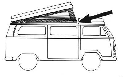 INTERIOR TRIM, ROOF OPENING BETWEEN BODY & POP TOP, 170" LIGHT GREY, WESTFALIA BUS 1968-74 - Image 3