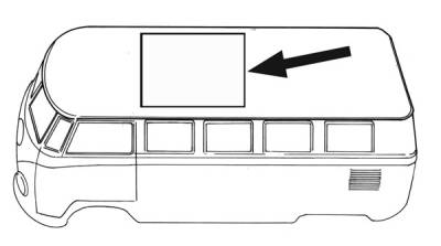 TRIM, ON ROOF OPENING BETWEEN BODY & POP TOP, 12.5 FT. GREY ROLL, BUS WESTFALIA 1964-67 *MADE IN USA BY WCM* - Image 3