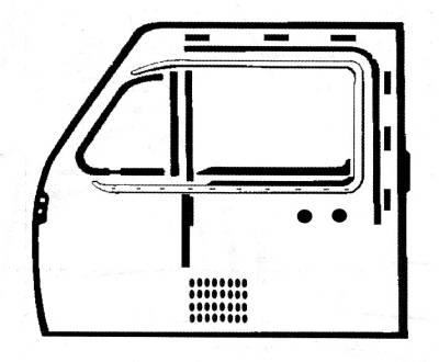 EXTERIOR - Door Rubber/Plastic - DELUXE DOOR KIT, LEFT & RIGHT WITH GERMAN DOOR SEALS, ALL TYPE 3 1968-73