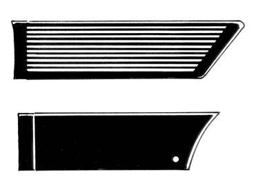 QUARTER PANELS, BLACK, TYPE 3 SQUAREBACK 1961-74