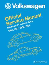BOOK, OFFICIAL VW SERVICE MANUAL, BUG & GHIA 1966-69