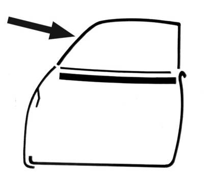 Exterior - Door Rubber/Plastic - SEAL, LEFT SIDE WINDOW TO TOP, GHIA SEDAN 1972-74 *MADE IN USA BY WCM*