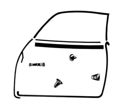 DOOR & WINDOW KIT, LEFT AND RIGHT, GHIA SEDAN 1972-74