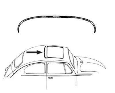 SEAL, RUBBER, REAR OF STEEL SLIDING SUNROOF *GERMAN* STD. BUG 1964-77, SUPER BEETLE 71-72 - Image 3