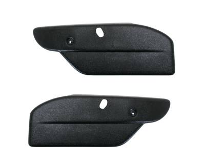 COVER PLATE, OUTBOARD SEAT BASE, BLACK, LEFT & RIGHT, BUG 1973-76 *MADE IN USA BY WCM* - Image 1