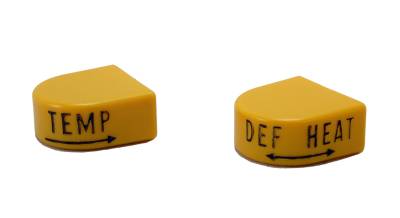 KNOBS, HEATER & DEFROSTER, YELLOW, BUG 73-79, GHIA 72-74, THING 73-74 *MADE BY WCM*