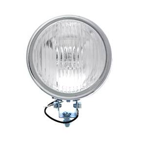 FOG RALLY LAMP, 6" FLAT ROUND CLEAR LIGHT LENS, 12 VOLT WITH H3 BULB, SET OF 2