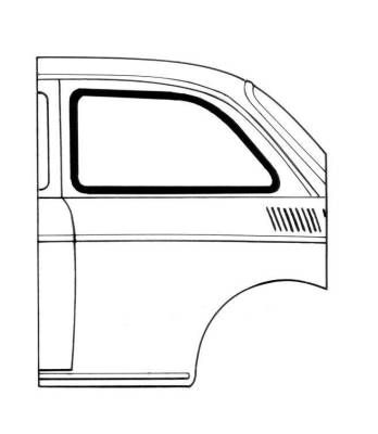 Window Rubber - Window Rubber American & Metal Inserts - SEAL, LEFT FIXED QUARTER WINDOW WITH GROOVE FOR TRIM, MOLDED CORNERS,  TYPE 3 NOTCHBACK 1961-73 (Close Out, Last 1)