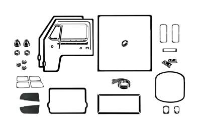 DELUXE BODY RUBBER KIT, BUS 1974-76 (Window seals sold separately, see description for complete contents)