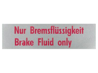 Trunk Compartment - Parts & Hardware/In Trunk - STICKER, BRAKE FLUID *MADE IN USA BY WCM*