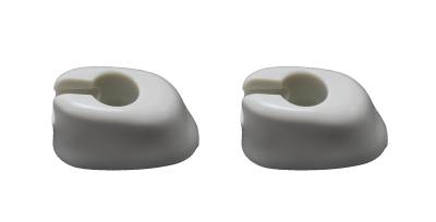 MOUNT, SUNVISOR CLIPS, WHITE SET OF 2, BUG & GHIA 1965-67, BUS 1968-79