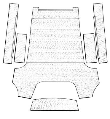 SUNROOF HEADLINER, GRAY CLOTH BUG 1955-57