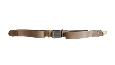 SEAT BELT, LAP TYPE, TAN WITH HARDWARE 68", BUG / BUS / GHIA / THING / TYPE 3 *MADE IN USA* - Image 2