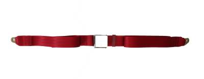 SEAT BELT, LAP TYPE, RED WITH HARDWARE 68", BUG / BUS / GHIA / THING / TYPE 3 *MADE IN USA* - Image 2