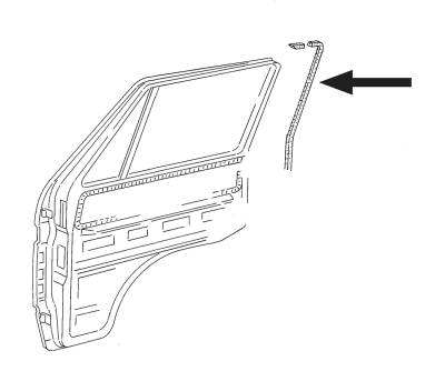 PINCH WELT, FRONT DOOR EDGE BEADING, 965mm BLACK WITH END CAP, LEFT OR RIGHT, VANAGON 1980-91 - Image 3