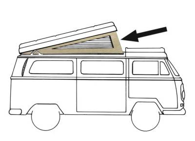 POP TOP, 3 WINDOW TAN ACRYLIC, WESTFALIA BUS 1974-79 *HANDMADE IN USA* - Image 1