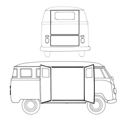 *MASTER KIT* EXTERIOR RUBBER, BUS 1967  (With 6 Side Popout Window Seals. See description for complete contents) - Image 6