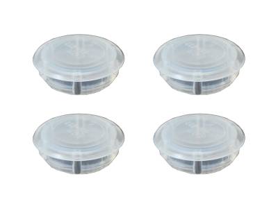 Exterior - Door Rubber/Plastic - PLUGS, DOOR HINGE SCREW HOLE, CLEAR SET OF 4, ALL BUGS 1952-79 *MADE BY WCM*