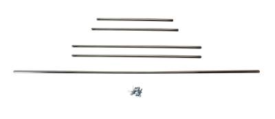 DOOR MOLDING, INTERIOR STAINLESS 5 PIECE SET WITH CLIPS, BUG SEDAN 1966 (This set is for cars with 1 armrest, if you have 2 use Part # 151-311) - Image 1