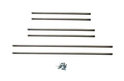 DOOR MOLDING, INTERIOR STAINLESS 5 PIECE SET WITH CLIPS, BUG CONV. 1966 (This set is for cars with 2 armrests, if you only have 1 use Part # 113-311C) - Image 1