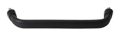 GRAB HANDLE, REAR, BLACK WITH BLACK ENDS & HARDWARE, BUS 1968-76 (Mounts to backside of front seat partition)