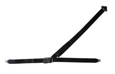 Interior - Seat Belts & Parts - SEAT BELT, BLACK 3 POINT NON RETRACTABLE WITH HARDWARE *MADE IN USA*