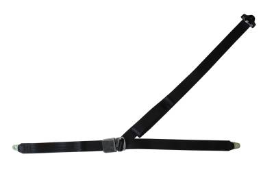 SEAT BELT, BLACK 3 POINT NON RETRACTABLE WITH HARDWARE *MADE IN USA* - Image 1