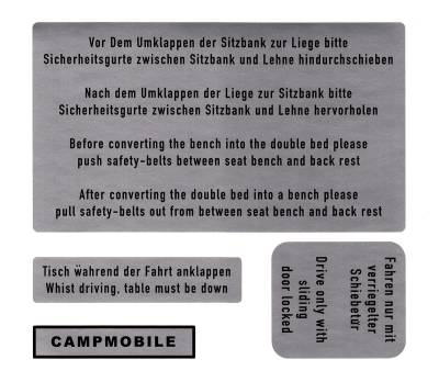 STICKER KIT, 4 PIECE, WESTFALIA CAMPMOBILE BUS 1968-79 - Image 2