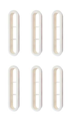 REAR DEFROSTER VENTS, WHITE, 6 PIECES, BUG SEDAN 1972-77 *MADE BY WCM* - Image 2