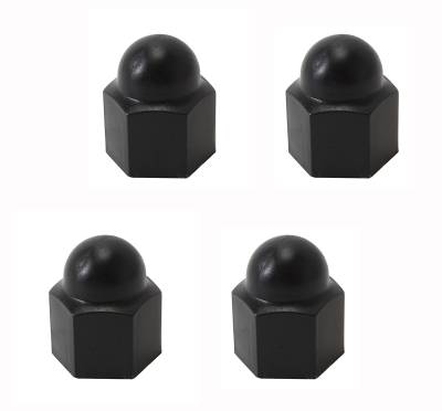 CAP, LUG NUTS, 19 mm BLACK SET OF 4 FOR SPORT WHEELS, BUG 1972-79, GHIA 1972-74, TYPE 3 1972-73 *MADE BY WCM* - Image 1